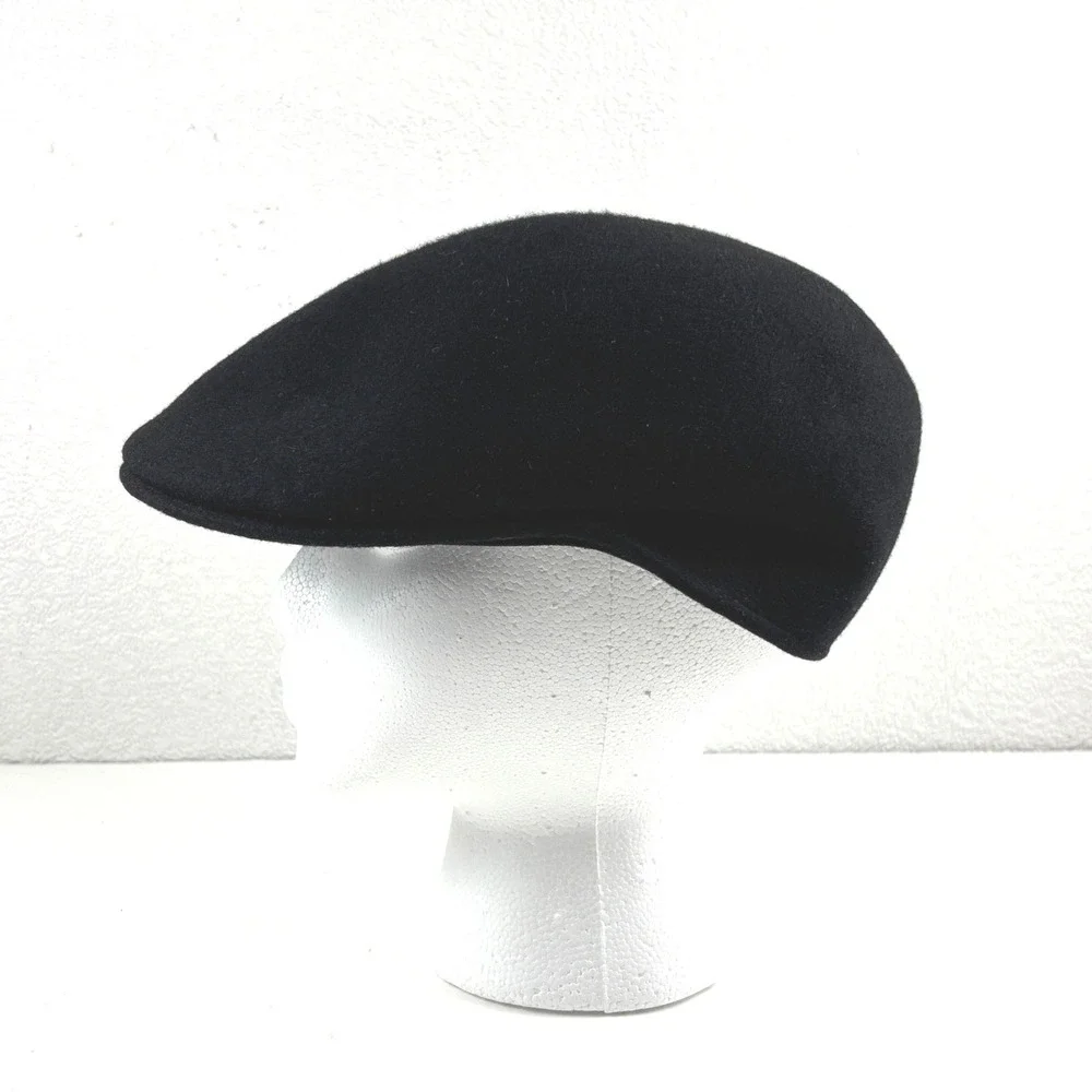 Scala Flat Cap Mens One Size Black Wool Felt Ivy Driving‎ Hat Newsboy Classic